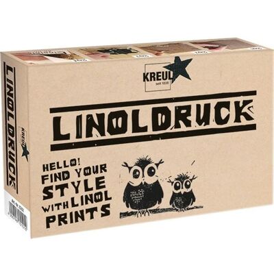 KREUL Linoldruck Set, Linoldruckfarbe 20 ml, 3 Schneidefedern, Linolplatte A6 und Zubehör KREUL Linoldruck Set, Linoldruckfarbe 20 ml, 3 Schneidefedern, Linolplatte A6 und Zubehör