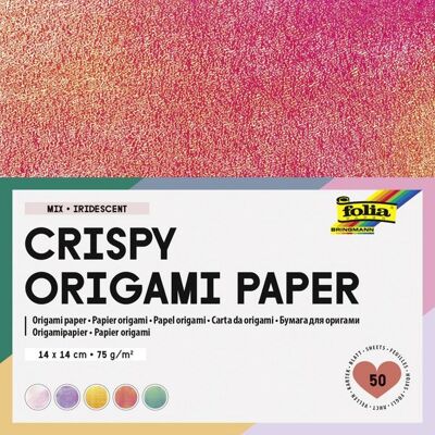 Folia Irisierendes Papier 75g/m², 14x14cm, 50 Blatt, 2 Prägungen farbig sortiert Folia Irisierendes Papier 75g/m², 14x14cm, 50 Blatt, 2 Prägungen farbig sortiert