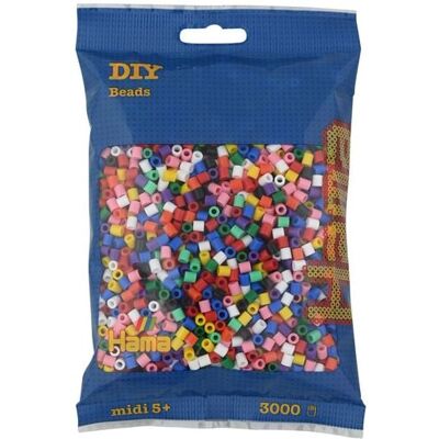 Dan Import Hama Bügel-Perlen, 3000 Stück, Vollton-Mix Dan Import Hama Bügel-Perlen, 3000 Stück, Vollton-Mix
