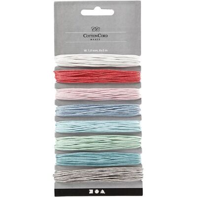 Creativ Company Baumwollband, Dicke 1 mm, Sortierte Farben, 8 x 5 m Creativ Company Baumwollband, Dicke 1 mm, Sortierte Farben, 8 x 5 m