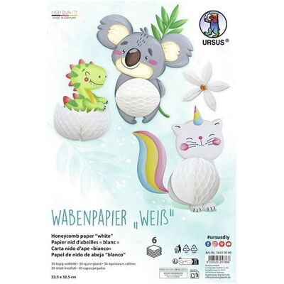 Ludwig Bähr URSUS Basispapiere Wabenpapier Weiß, 22,5 x 32,5 cm, 6 Blatt Ludwig Bähr URSUS Basispapiere Wabenpapier Weiß, 22,5 x 32,5 cm, 6 Blatt