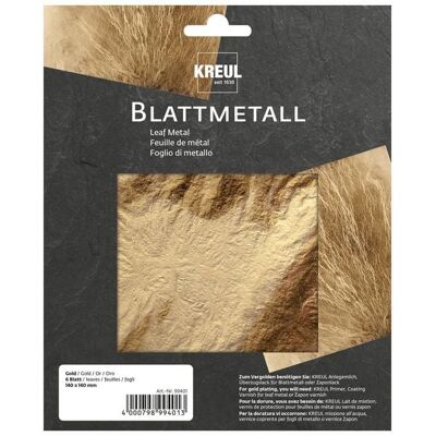 KREUL Blattmetall Gold 140 x 140 mm 6 Blatt KREUL Blattmetall Gold 140 x 140 mm 6 Blatt