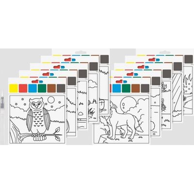 Brunnen Heyda Mal Set Waldtiere - Malblock inkl. Wasserfarben und Pinsel, 10 Motive Brunnen Heyda Mal Set Waldtiere - Malblock inkl. Wasserfarben und Pinsel, 10 Motive