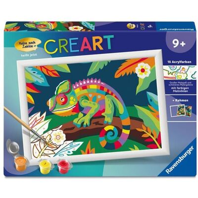 Ravensburger Verlag GmbH CreArt, Malen nach Zahlen Kinder - Farbenfrohes Chamäleon Ravensburger Verlag GmbH CreArt, Malen nach Zahlen Kinder - Farbenfrohes Chamäleon