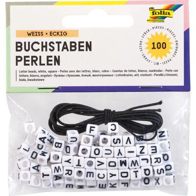 FOLIA® Buchstaben Perlen, weiss FOLIA® Buchstaben Perlen, weiss