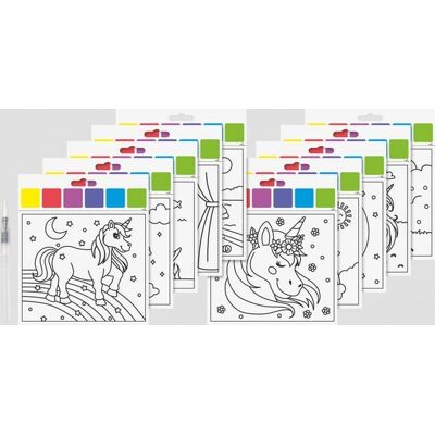 Brunnen Heyda Mal Set Einhorn - Malblock inkl. Wasserfarben und Pinsel, 10 Motive Brunnen Heyda Mal Set Einhorn - Malblock inkl. Wasserfarben und Pinsel, 10 Motive