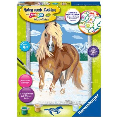 Ravensburger Verlag GmbH CreArt, Malen nach Zahlen Kinder - Haflinger im Schnee Ravensburger Verlag GmbH CreArt, Malen nach Zahlen Kinder - Haflinger im Schnee
