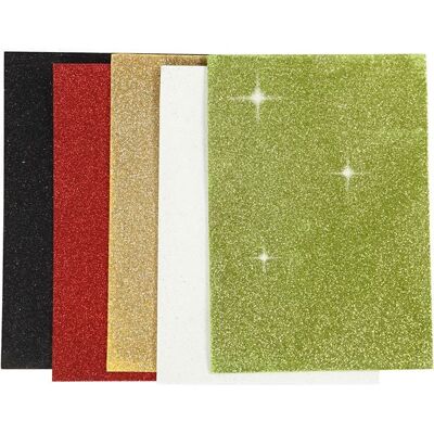 Creativ Company Moosgummi-Blätter, A5, 148x210 mm, Dicke 2 mm, Sortierte Farben, 5 Blatt Creativ Company Moosgummi-Blätter, A5, 148x210 mm, Dicke 2 mm, Sortierte Farben, 5 Blatt