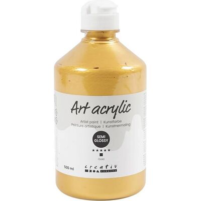 Creativ Company Acrylfarbe, Mattglänzend, Deckend, Gold, 500 ml/ 1 Fl. Creativ Company Acrylfarbe, Mattglänzend, Deckend, Gold, 500 ml/ 1 Fl.