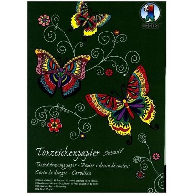 Ludwig Bähr URSUS Tonzeichenpapier-Block "Sonderedition - Intensiv" (130 g/m²), DIN A4, 20 Blatt sortiert in 10 Farben Ludwig Bähr URSUS Tonzeichenpapier-Block "Sonderedition - Intensiv" (130 g/m²), DIN A4, 20 Blatt sortiert in 10 Farben