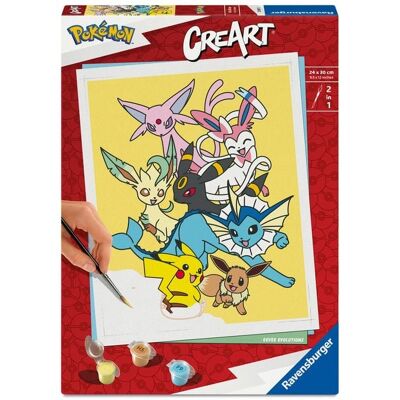Ravensburger Verlag GmbH CreArt, Malen nach Zahlen Adults Trend Pokémon - Eevee Evolutions Ravensburger Verlag GmbH CreArt, Malen nach Zahlen Adults Trend Pokémon - Eevee Evolutions