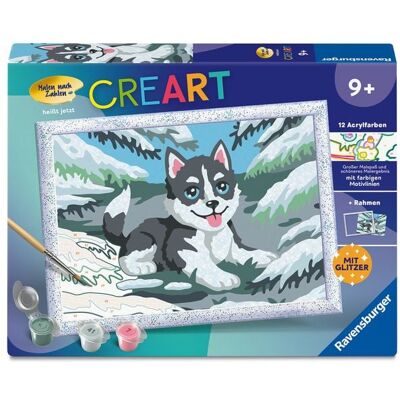 Ravensburger Verlag GmbH CreArt, Malen nach Zahlen Kinder - Frecher Husky Ravensburger Verlag GmbH CreArt, Malen nach Zahlen Kinder - Frecher Husky