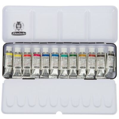 Schmincke Horadam Aquarell, Metallkasten, 12 x 5 ml Tuben Schmincke Horadam Aquarell, Metallkasten, 12 x 5 ml Tuben