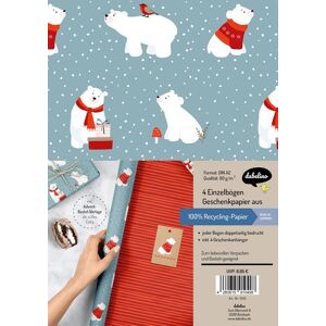 Dabelino Geschenkpapier Set Weihnachten: Eisbär (für Kinder)