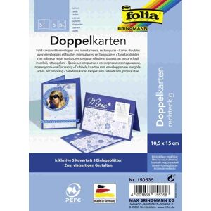 Folia Klappkarten/Doppelkarten für Einladungen, Glückwunsch- oder Grußkarten, 10,5x15cm, königsblau, 5 Karten + Kuverts + Einlagen Folia Klappkarten/Doppelkarten für Einladungen, Glückwunsch- oder Grußkarten, 10,5x15cm, königsblau, 5 Karten + Kuverts + Einlagen