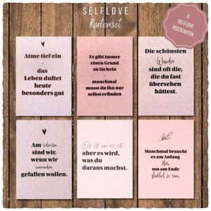 KEITCARDS Postkarten Selflove, Achtsamkeit Grußkarten im Set, 6 Karten KEITCARDS Postkarten Selflove, Achtsamkeit Grußkarten im Set, 6 Karten