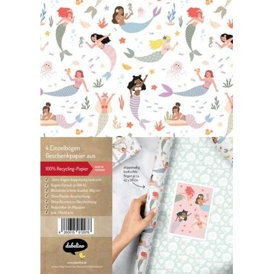 Dabelino Geschenkpapier-Set für Kinder: Meerjungfrau und Muscheln Dabelino Geschenkpapier-Set für Kinder: Meerjungfrau und Muscheln