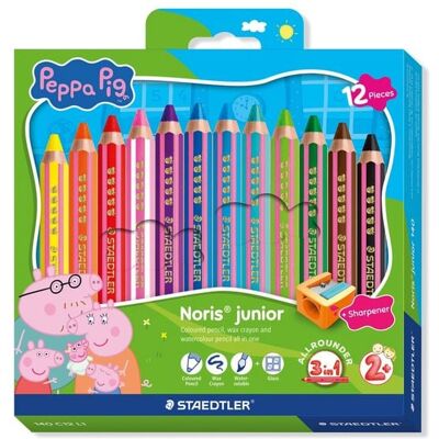 STAEDTLER Buntstifte Noris junior Peppa Pig, 12er Set + Spitzer STAEDTLER Buntstifte Noris junior Peppa Pig, 12er Set + Spitzer
