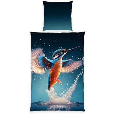 Herding Eisvogel 4459411050 - Bettwäsche, 80x80 cm + 135x200 cm, 100% Baumwolle Herding Eisvogel 4459411050 - Bettwäsche, 80x80 cm + 135x200 cm, 100% Baumwolle