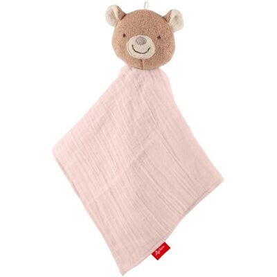 Sigikid 31262 - Baby Schnuffeltuch Bär, rosa, Baumwoll-Musselin, sigibaby Sigikid 31262 - Baby Schnuffeltuch Bär, rosa, Baumwoll-Musselin, sigibaby