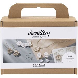 Creativ Company Mini Kreativ Set Schmuck, Ohrringe, Armband und, Halskette im Blumendesign, Beige, Hellbeige, Beige Creativ Company Mini Kreativ Set Schmuck, Ohrringe, Armband und, Halskette im Blumendesign, Beige, Hellbeige, Beige