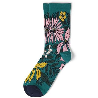 Thalia Socken Frida Kahlo „Blossoms“, grün, Gr. 39-42 Thalia Socken Frida Kahlo „Blossoms“, grün, Gr. 39-42