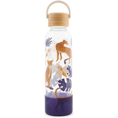 Thalia Trinkflasche aus Glas mit Silikoncover, "Midnight Blue" Thalia Trinkflasche aus Glas mit Silikoncover, "Midnight Blue"