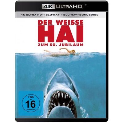 Universal Pictures (PLAION PICTURES) Der weiße Hai - 50th Anniversary (4K Ultra HD) (+ Blu-ray) (+ Bonus-Blu-ray) Universal Pictures (PLAION PICTURES) Der weiße Hai - 50th Anniversary (4K Ultra HD) (+ Blu-ray) (+ Bonus-Blu-ray)
