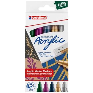 Edding Acrylmarker Acrylic 5100 Mittel metallic 5er Set Edding Acrylmarker Acrylic 5100 Mittel metallic 5er Set
