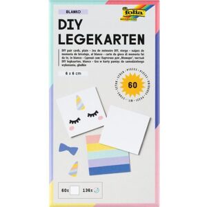FOLIA DIY Legekarten blanko, 6x6cm, 60 Karten, 4-farbig gedruckt mit 136 Stickern FOLIA DIY Legekarten blanko, 6x6cm, 60 Karten, 4-farbig gedruckt mit 136 Stickern