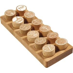 COLOP Woodies Holzstempel Set Motivation, mit 12 Motiven, Abdruckgröße: Ø 29 mm, eckig COLOP Woodies Holzstempel Set Motivation, mit 12 Motiven, Abdruckgröße: Ø 29 mm, eckig