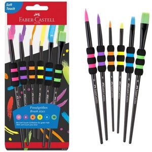 Faber-Castell Pinsel 6er Set Schwarz Softgriffstück BK Faber-Castell Pinsel 6er Set Schwarz Softgriffstück BK