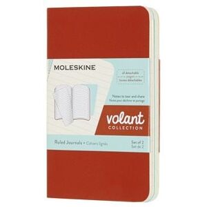 Moleskine Volant XS, 2er Set, Liniert, Soft Cover, Korallrot, Aquamarinblau Moleskine Volant XS, 2er Set, Liniert, Soft Cover, Korallrot, Aquamarinblau