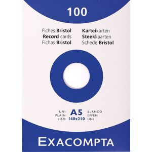 EXACOMPTA Karteikarten blanko, weiss 148 x 210 mm A5 EXACOMPTA Karteikarten blanko, weiss 148 x 210 mm A5