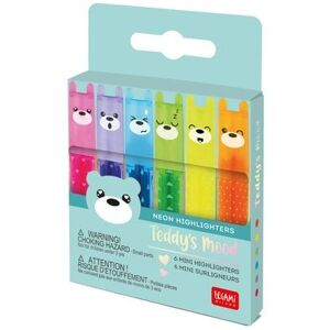 Legami Set mit 6 Mini-Textmarkern - Teddy's Mood - Teddybär Legami Set mit 6 Mini-Textmarkern - Teddy's Mood - Teddybär