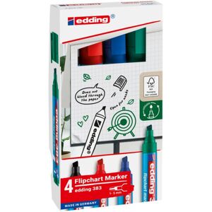 EDDING® Flipchart Marker 383, 4er Etui (rot, blau, grün, schwarz) Kartonetui EDDING® Flipchart Marker 383, 4er Etui (rot, blau, grün, schwarz) Kartonetui