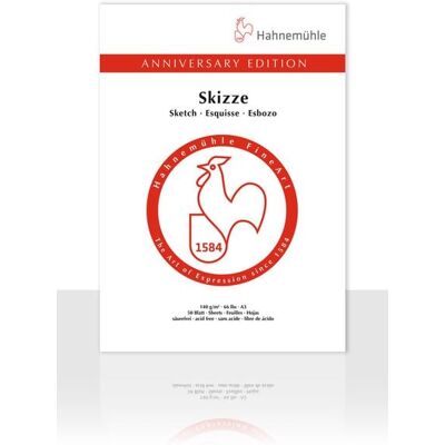 Hahnemühle Papier Anniversary Edition - Skizze, DIN A3, 140 g/m² Hahnemühle Papier Anniversary Edition - Skizze, DIN A3, 140 g/m²