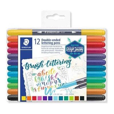 STAEDTLER Schreib- und Zeichbedarf 3004 Doppelfasermaler Handlettering, 12er Set STAEDTLER Schreib- und Zeichbedarf 3004 Doppelfasermaler Handlettering, 12er Set