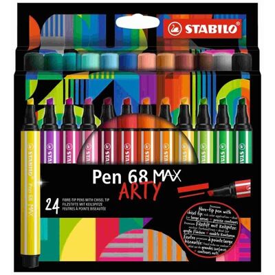 STABILO Pen 68 MAX Filzstift - Arty - 24er Pack - Bunte Farben STABILO Pen 68 MAX Filzstift - Arty - 24er Pack - Bunte Farben