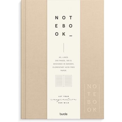 Burde Publishing AB Burde Notizbuch Textil beige liniert A5 Burde Publishing AB Burde Notizbuch Textil beige liniert A5