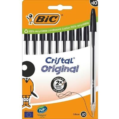 BIC Kugelschreiber Cristal Original 0.4mm schwarz, 10er Set BIC Kugelschreiber Cristal Original 0.4mm schwarz, 10er Set
