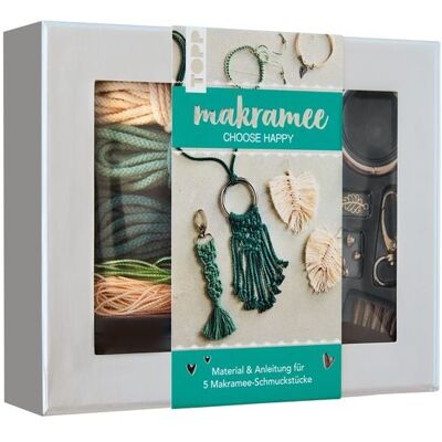 Frechverlag GmbH Makramee-Schmuckset „Choose Happy“ (Petrol/Natur) Frechverlag GmbH Makramee-Schmuckset „Choose Happy“ (Petrol/Natur)