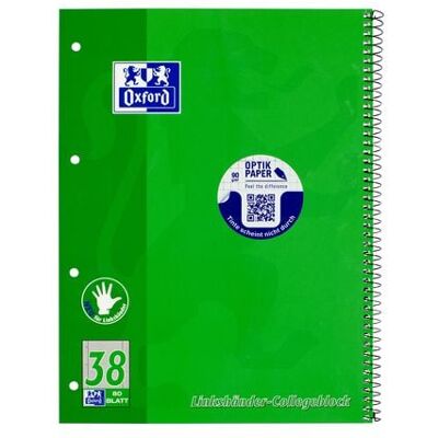 Hamelin OXFORD Collegeblock A4+ 80 Blatt, kariert mit Rand links und rechts, 90 g/m², 4fach gelocht, für Linkshänder Hamelin OXFORD Collegeblock A4+ 80 Blatt, kariert mit Rand links und rechts, 90 g/m², 4fach gelocht, für Linkshänder