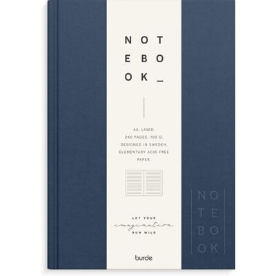 Burde Publishing AB Burde Notizbuch Textil dunkelblau liniert A5 Burde Publishing AB Burde Notizbuch Textil dunkelblau liniert A5