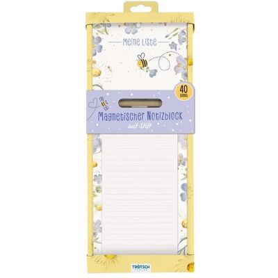 Trötsch Notizblock mit Stift und Magnet Bienchen Trötsch Notizblock mit Stift und Magnet Bienchen