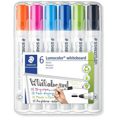 STAEDTLER Mars Lumocolor Schreib- und Zeichbedarf Lumocolor 351 Whiteboard-Marker m. Rundspitze, 6er Set STAEDTLER Mars Lumocolor Schreib- und Zeichbedarf Lumocolor 351 Whiteboard-Marker m. Rundspitze, 6er Set