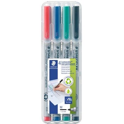 STAEDTLER Universalstift Lumocolor® non-permanent M, 4er Set farbig STAEDTLER Universalstift Lumocolor® non-permanent M, 4er Set farbig
