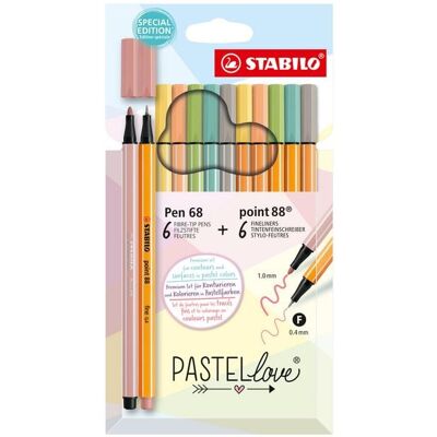 STABILO Pastellove Filzstift Set - Mittel, Grau, Hellgrün, Hellorange, Türkis, Gelb - Filzstift Set STABILO Pastellove Filzstift Set - Mittel, Grau, Hellgrün, Hellorange, Türkis, Gelb - Filzstift Set