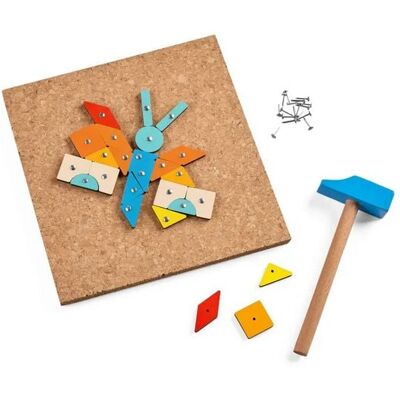 HABA 2013791001 - Hammer-Nagelspiel Geo-Formen, 60-teilig, Lernspiel HABA 2013791001 - Hammer-Nagelspiel Geo-Formen, 60-teilig, Lernspiel