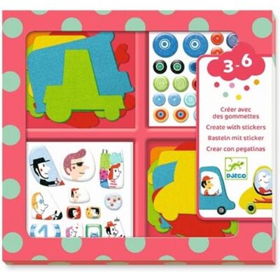 Djeco Autoaufkleber Bastelset - Für Kinder 3-6 Jahre Djeco Autoaufkleber Bastelset - Für Kinder 3-6 Jahre